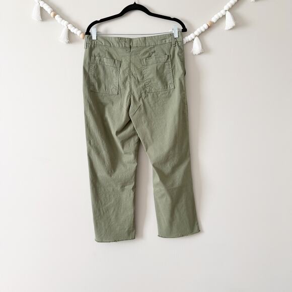 Frank & Eileen Blackstone Utility Pants Mid Rise Crop Straight Army Green Size 0 - Picture 10 of 10